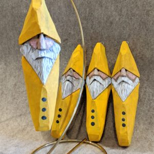 Hand Carved Salty Fisherman Sprite Ornament
