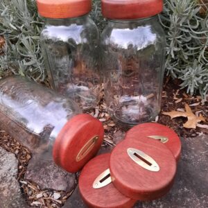 Hand Turned Wood Lid MASON JAR Banks