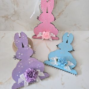 Wood Easter Ornaments Rabbits