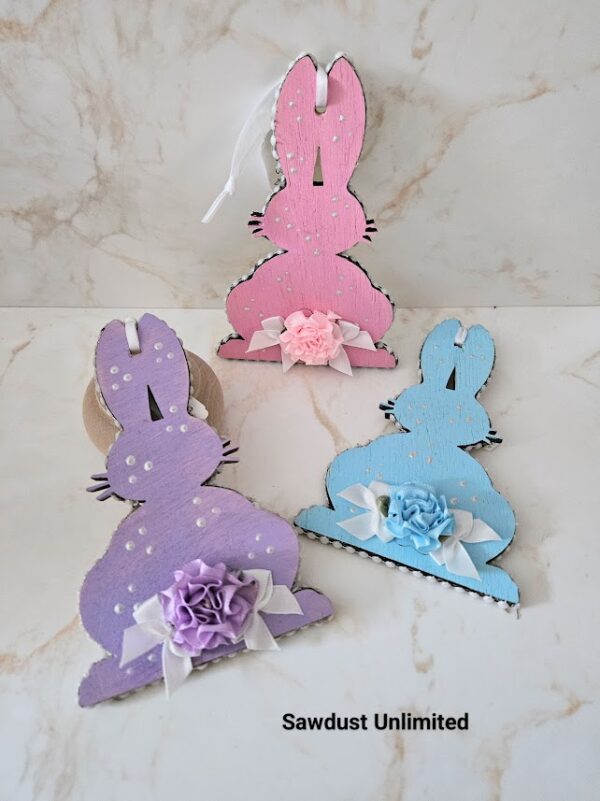 Wood Easter Ornaments Rabbits