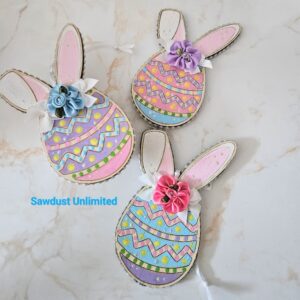 Wood Easter Ornaments Bunnies