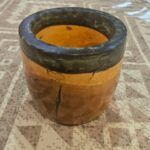 Extra Large Reclaimed Beechwood bowl embellished with spruce green epoxy
